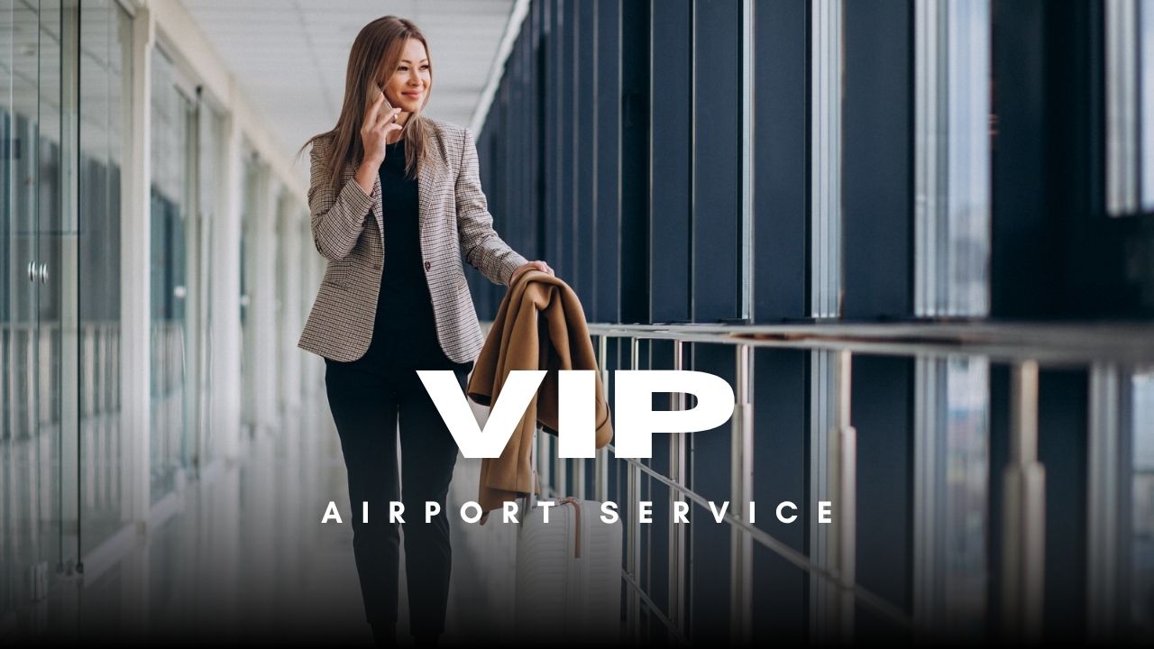 Woman arrives at airport no stress